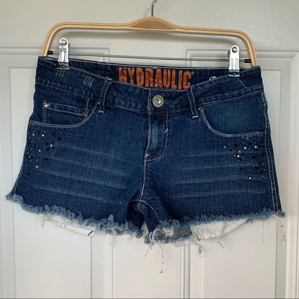 •Hydraulic• Bailey Raw Hem Denim Shorts - Size 11/12